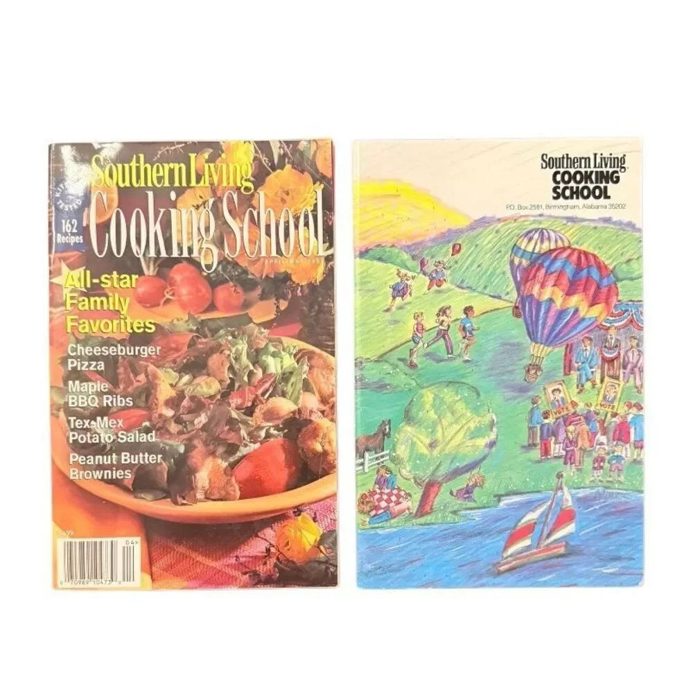 Southern Living Cooking School Cookbooks Vintage Set of 4 Collectible